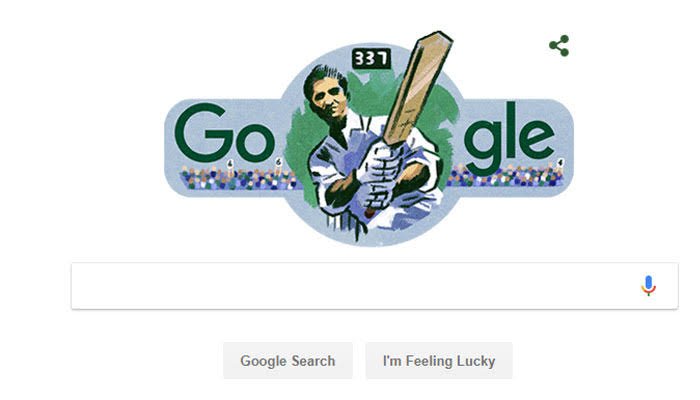 umairjaswal's tweet photo. Great to see the cricket legend #HanifMuhammad being honoured by his own #Googledoodle https://t.co/VvlOBkpvfp