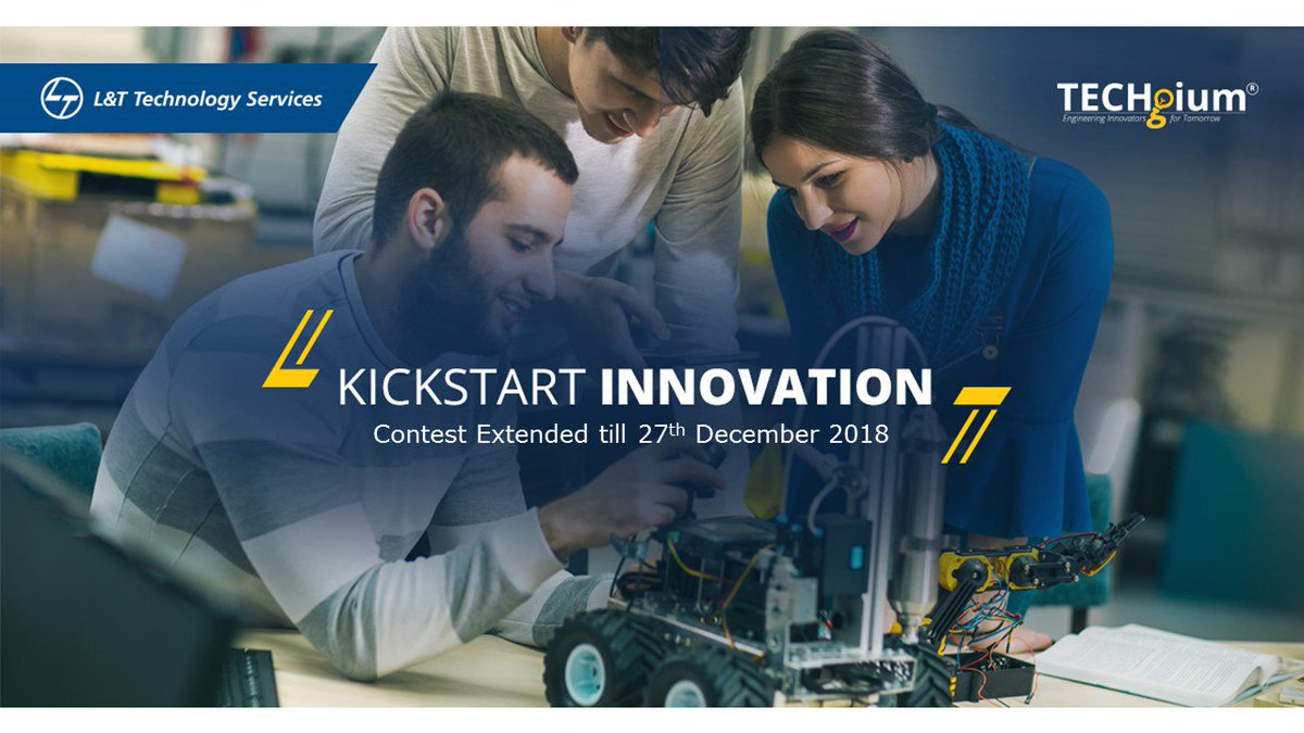 TECHgium's tweet photo. Not Everyone gets a second chance. If you do get one, take advantage of it!
TECHgium contest is extended till 27th Dec. New challenges added. Are your ready to take the challenge? #TECHgium @LnTTechservices #engineering #studentscontest #FridayFeeling https://t.co/tLdIw1HLkD