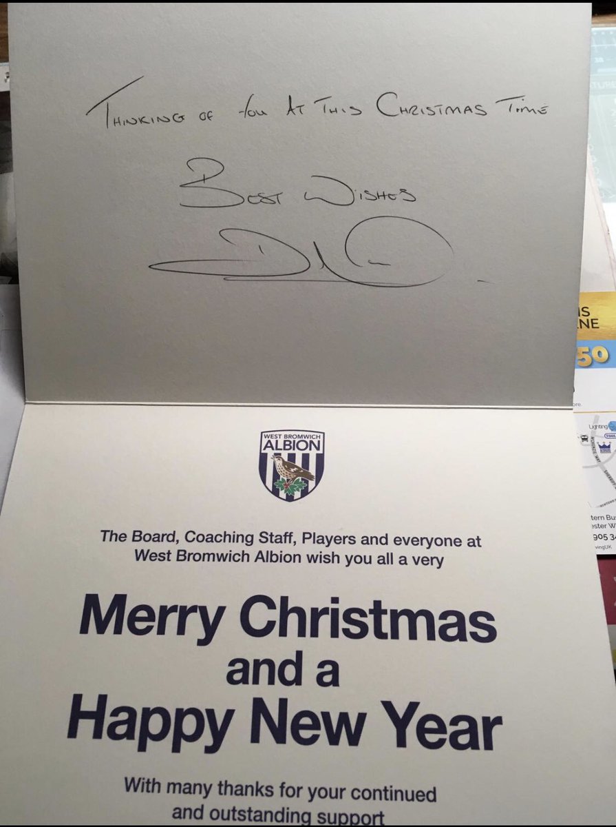 Gemmabaggies's tweet image. Today, Harrison received a Christmas card from the one and only - Big Dave. He is absolutely thrilled. Thank you so much @WBA. What a club we support! Feeling very emotional.