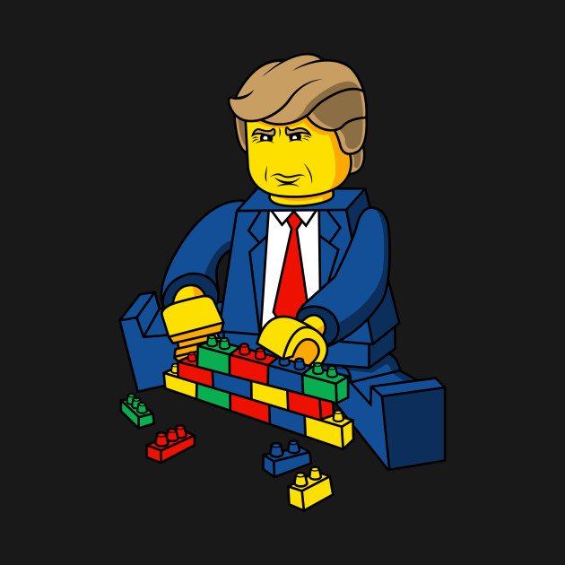 trump build a wall lego