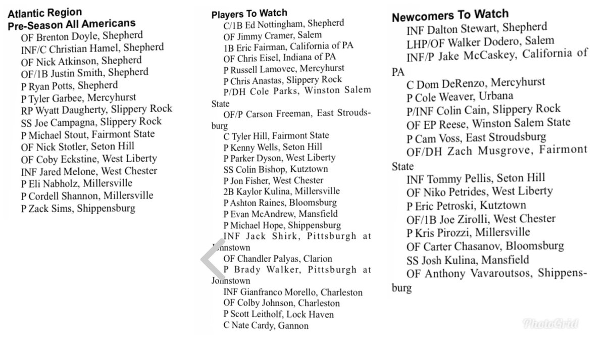 SHGriffBaseball's tweet photo. A few preseason individual honors from @CBNewspaper for senior @nick_stotler, junior @Kenny_Wells33 and junior @PellisTommy5 https://t.co/QR2qWU9gWl