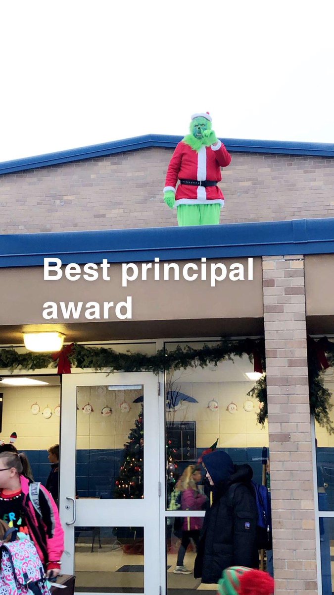 The Grinch paid us a visit at the elementary today!