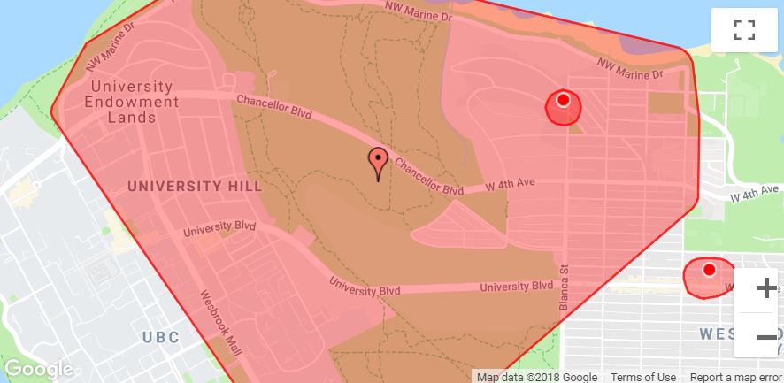 bchydro's tweet image. Crews have been assigned to an outage affecting 1,700 customers in #Vancouver. Updates will be shared as available here: ow.ly/CVTW30n4FU9  #YVR