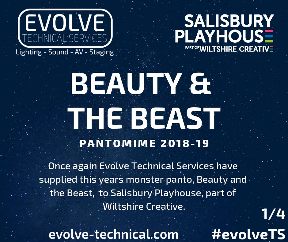 EvolveTech1's tweet photo. Proud to of once again supplied @salisburyplay for their pantomime spectacular Beauty & The Beast! #panto #evolveTS https://t.co/1Uuyu8k7NU