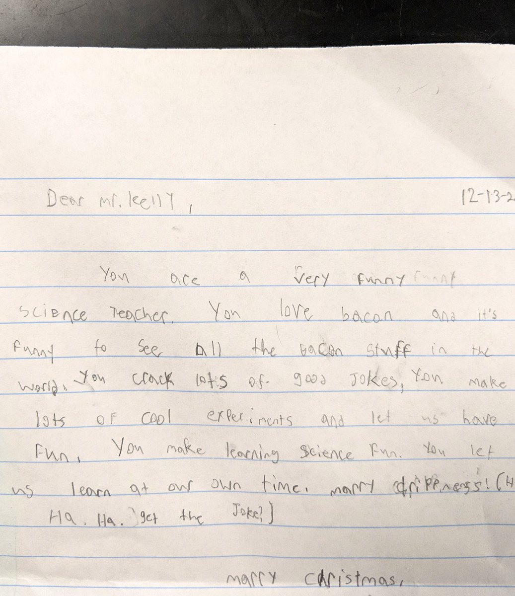 Starting the day with a kind note from a student 👍 
'You make learning science fun. You let us learn at our own time.' #whyiteach #masterylearning