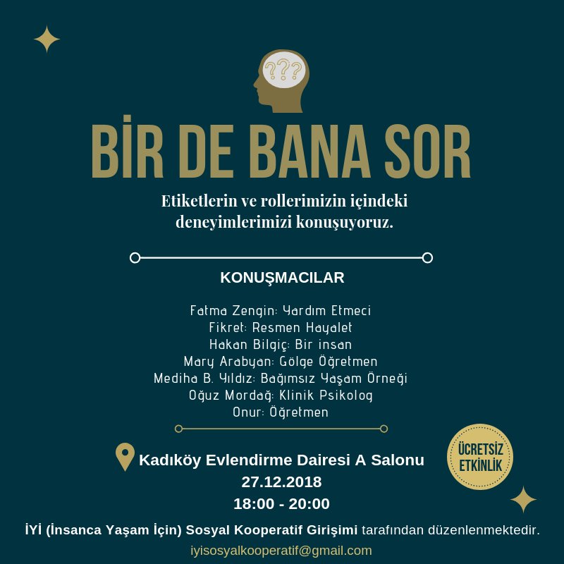 27 Aralık Perşembe günü hep birlikte Kadıköy Evlendirme Dairesi'nde olacağız. Ücretsiz etkinliğimize herkes davetlidir.