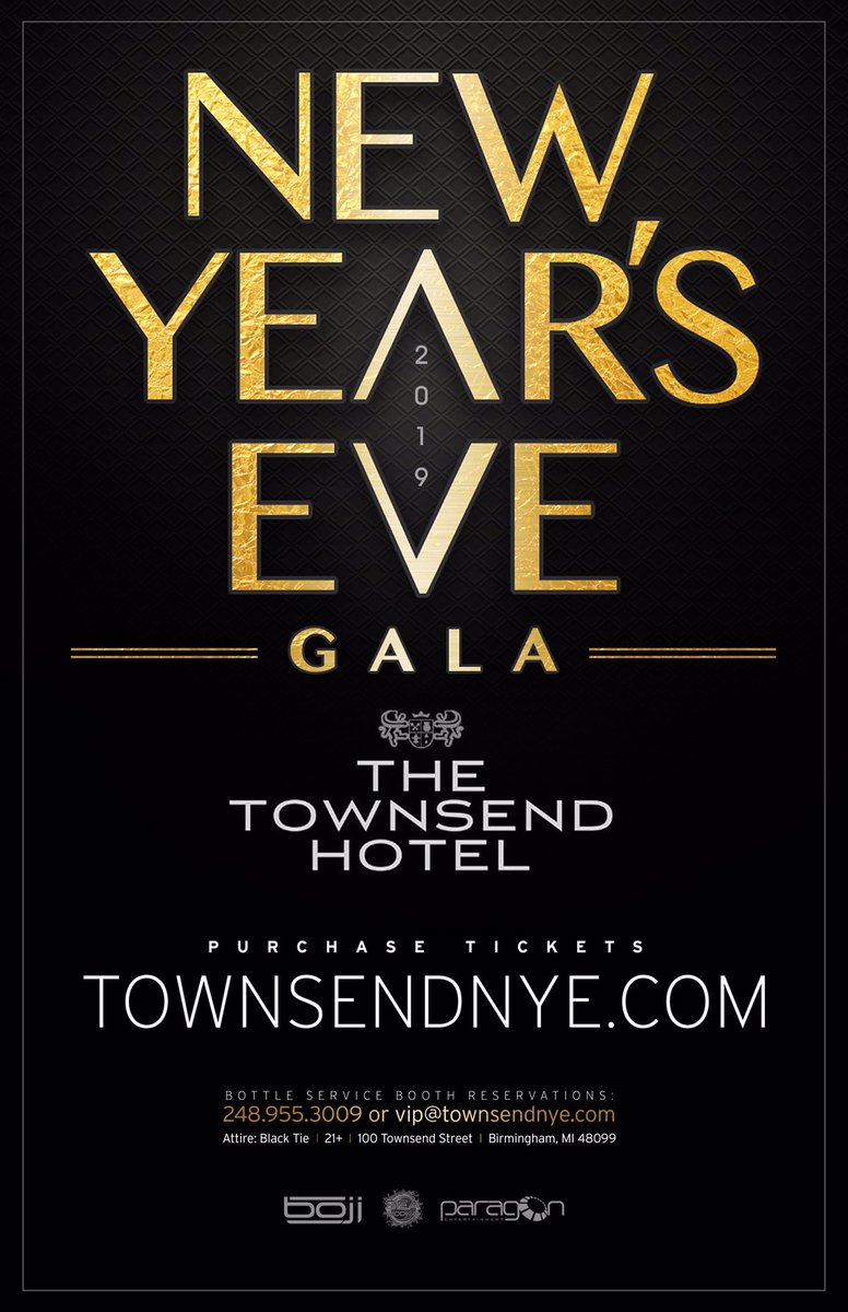I’ll be in the mix w <a href="/paulmartindale/">Paul Martindale</a> at The @TownsendHotel for the <a href="/TownsendNYE/">New Year’s Eve Gala 2025 at The Townsend Hotel</a> Gala 2019! Give yourself the #NYE Experience you deserve: TOWNSENDNYE.COM