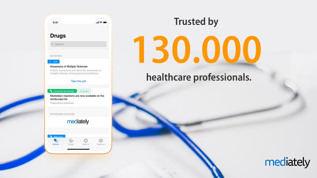 2018 in numbers at #Mediately - 130.000 healthcare professionals in 7 countries trusts our Mediately Drug Registry app. #milestone #ehealth #mobileapp