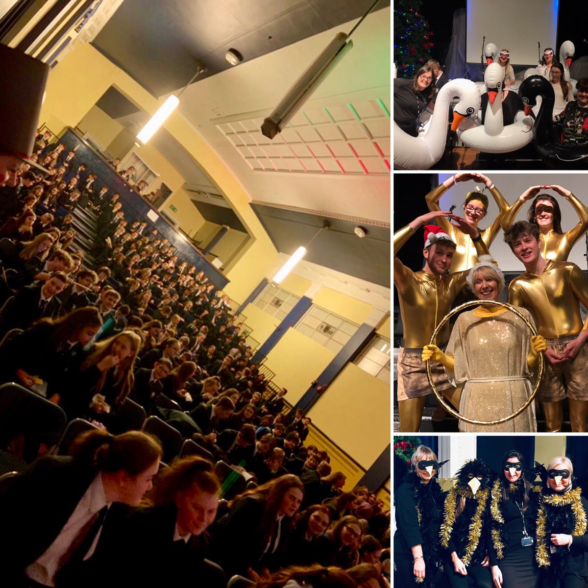 qphschester's tweet photo. It’s a full house as we get prepped ready for the staff &amp; @qphs6thform showcase. .  #12daysofchristmas #fancydress #festivefridayfun @QPHS_6th_Lead https://t.co/FklcZo7ZYE