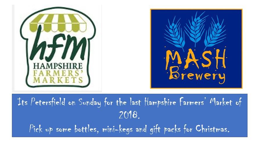 We're at #Petersfield on Sunday for the last @HantsFarmersMkt of the year. #Gift ideas, #beer & loads of other great #local producers.