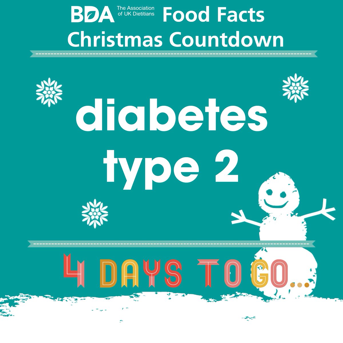 Next on our #ChristmasCountdown is our #foodfactsheet on Diabetes Type 2. People with Type 2 diabetes need to control their blood glucose as their pancreas doesn’t produce enough insulin. Learn more about type 2 diabetes as well as dietary recommendations: ow.ly/WFU430mVJta