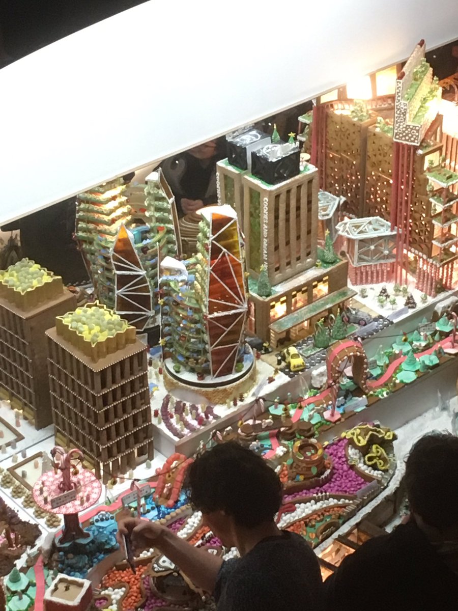 Amazing #gingerbreadhouse or rather city which included inspiring buildings and masterplanning by well known #architects and #townplanners