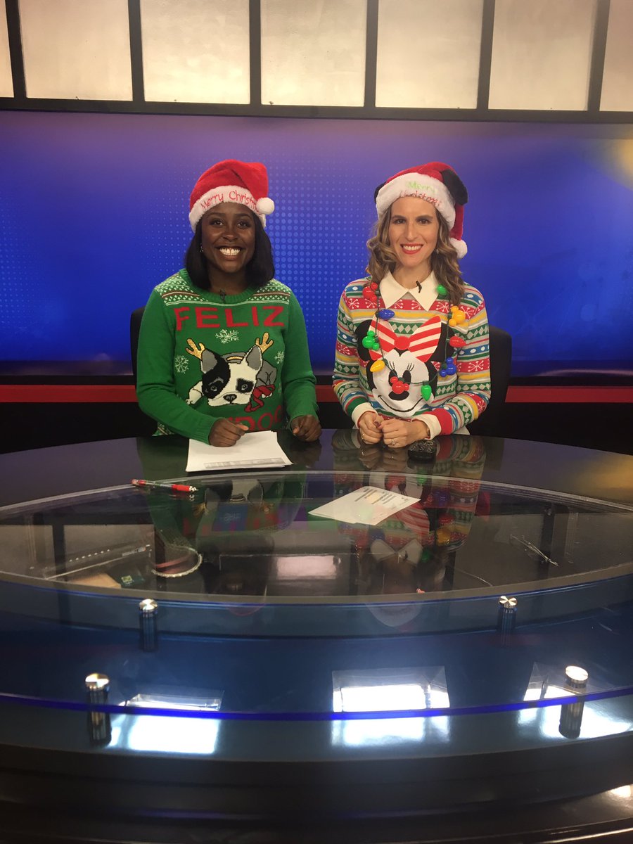 VAlonsoWeather's tweet photo. Happy Friday and National #UglyChristmasSweaterDay! #KQ2 #morningshowfun https://t.co/xYauk2Atn1