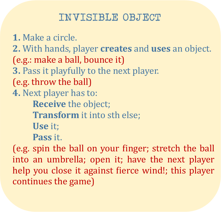 cycleprojectart's tweet photo. DEC 21st. TCP brings you: A GAME! To warm up creative muscles and #imagination. See pics below (in English+Spanish ). #storytelling #improv #theatre #appliedtheatre #thecycleproject #devising #periodpositive https://t.co/KQEyvt4VMD