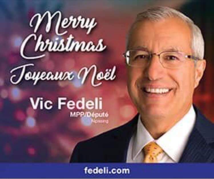 Looks like Ontario needs a French university after all! @VictorFedeli is the MPP of a riding with a massive French population & still can't spell 'Joyeux Noël' right. #onpoli #fordnation #bill66