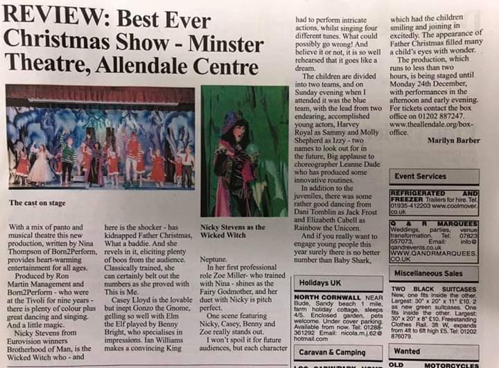 WimbornePanto's tweet photo. The review is in 🙂 and what a fantastic review it is. You’ve only got 4 days to catch this fantastic show #Wimborne #Poole #Dorset #CorfeMullen #Broadstone #panto https://t.co/XdVnolgG8c