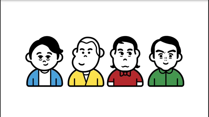 有吉ぃぃeeeee!で使われてる四人の絵シンプルなのにめちゃくちゃ特徴捉えててすごすぎる 