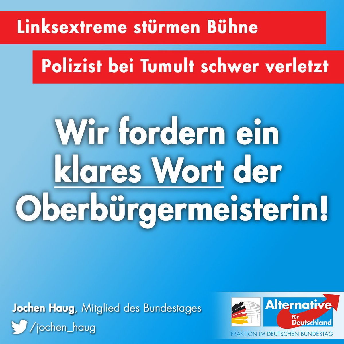 Jochen_Haug's tweet photo. „Wir erwarten ein klares Wort der Oberbürgermeisterin!“ Offizielle Pressemitteilung von @Jacobi_AfD und mir zum gestrigen #Bürgerdialog. @HenrietteReker #koeln2012 #AfD #Köln #HenrietteReker https://t.co/OuAqxBWN9r https://t.co/chlHOu06WW