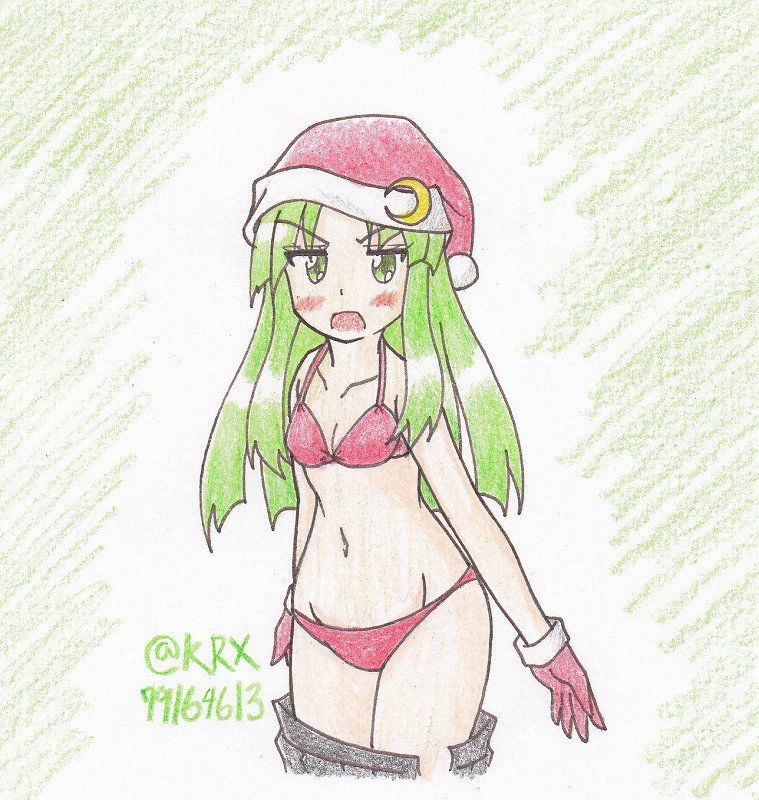 #艦これ版真剣お絵描き60分一本勝負_20181221
#艦これ版深夜の真剣お絵描き60分一本勝負 
#長月
長月「なにっ、サンタとはビキニの恰好をするのではないのか!?」
提督「ちがうぞ。」
ベイ「!?」 