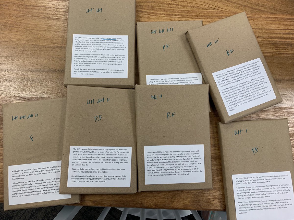 bethgsxr's tweet photo. Our book unwrapping created a lot of excitement for these new books! #5thgrade https://t.co/4sWw2qPFl3