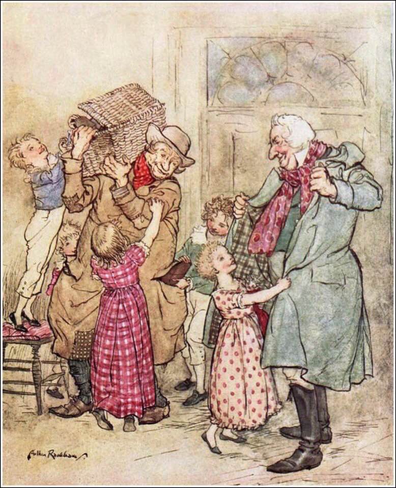 Arthur Rackham (1867-1939) English Book Illustrator. This is from ‘A Christmas Carol’ by Charles Dickens. #Christmas #MerryChristmas #HappyHolidays ❤️🎄🎅🏻