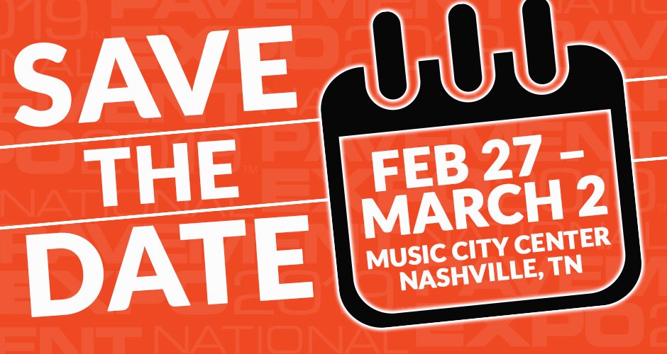 Use #promo code EXIV834025 for #free access to the trade show floor and round tables at National Pavement Expo 2019! We'll see you in Nashville! bit.ly/RegisterForNPE