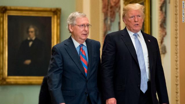cnnbrk's tweet photo. President Trump tweets that Majority Leader McConnell should move to change Senate rules to require just 51 votes -- the "nuclear option" -- to push wall funding through. Follow live updates:  https://t.co/oWb61iW1qY https://t.co/pzjQHj7pnY