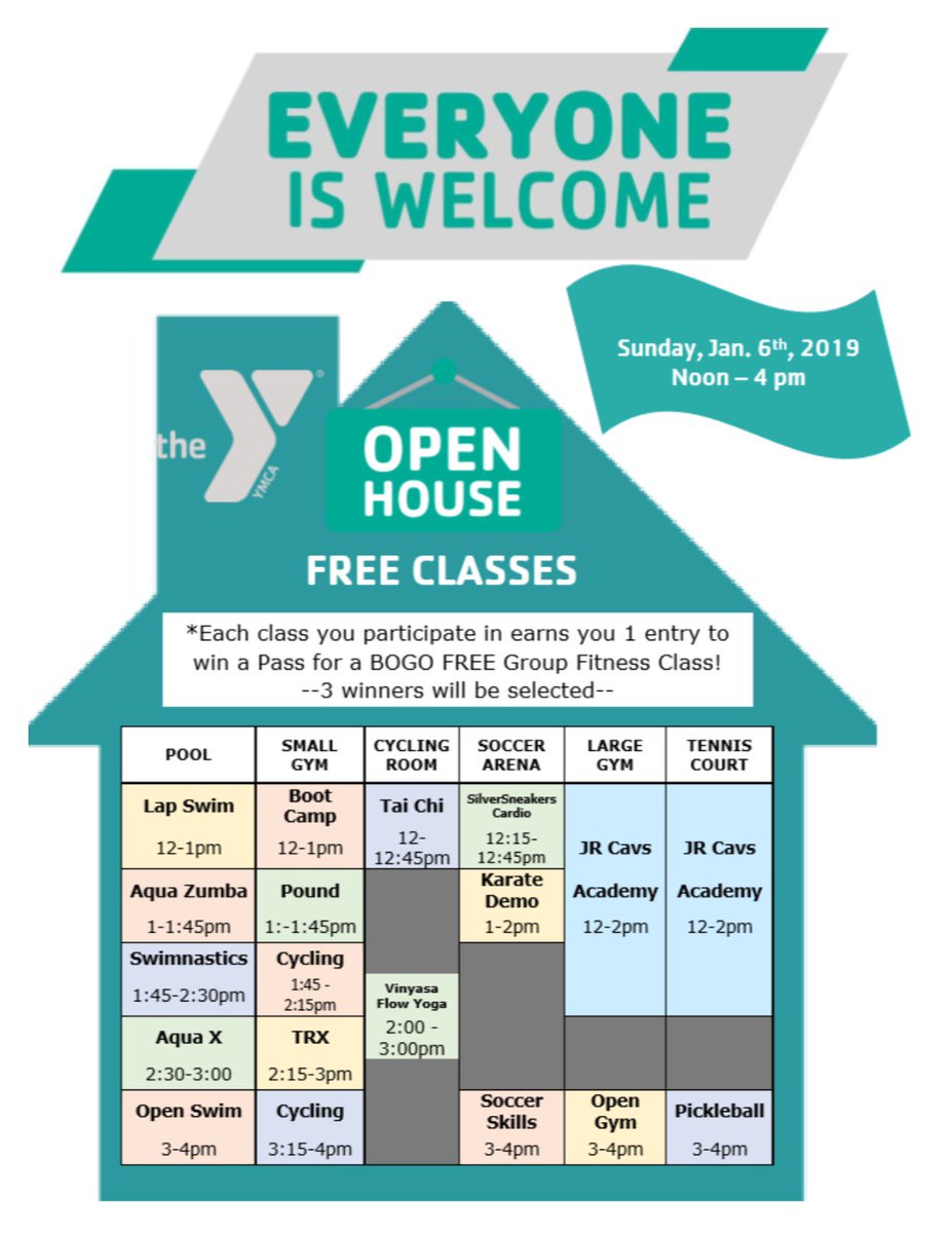p_ymca's tweet photo. Join us for our annual Open House Sun. Jan. 6th from 12-4pm. Enjoy all areas of our Y, meet the staff, and learn what the Y has to offer you and our community! #FremontY #OpenHouse #ComeVisit #FrYFitness #FrYWellness #FrYSports #JrCavsFremontY #ForABetterYou #ForABetterUs https://t.co/RuQrPhKXCu