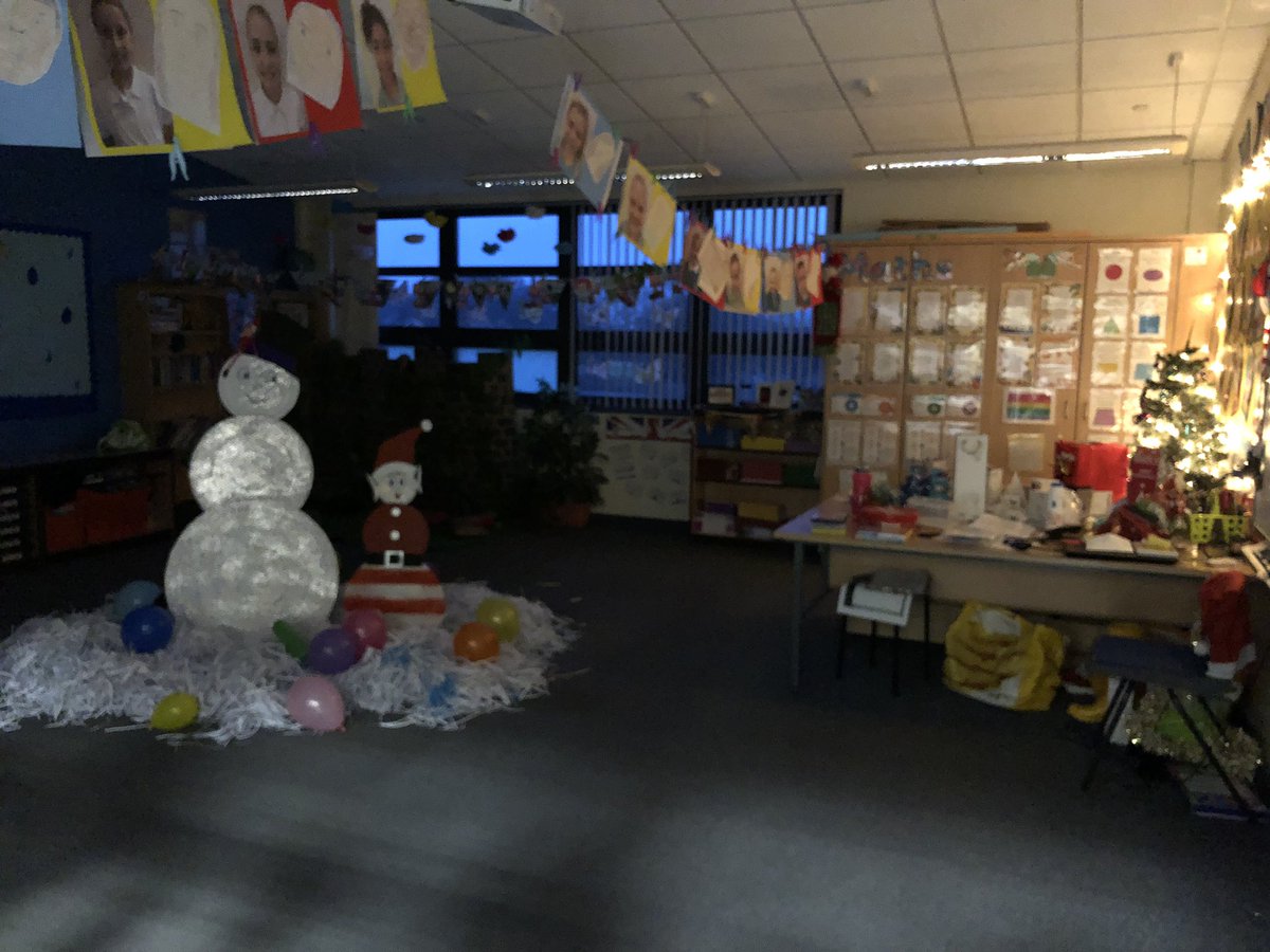 HaresideS's tweet photo. Look what the naughty elf did to one of our classrooms @NPNCramlington . Stole our tables and chairs and left this behind in their place ... please send #Elfsupport https://t.co/yC3M1v1Q8G