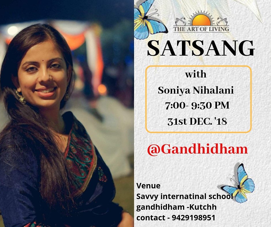 RJ_SONIYA's tweet photo. The Evening Full of  love Joy and enthusiasm, Devotion &amp; Music !
 #31stDecember2018
Celebration at #gandhidham
#ArtofLiving
#soniyanihalaniofficial https://t.co/fi3ZgHOXi7