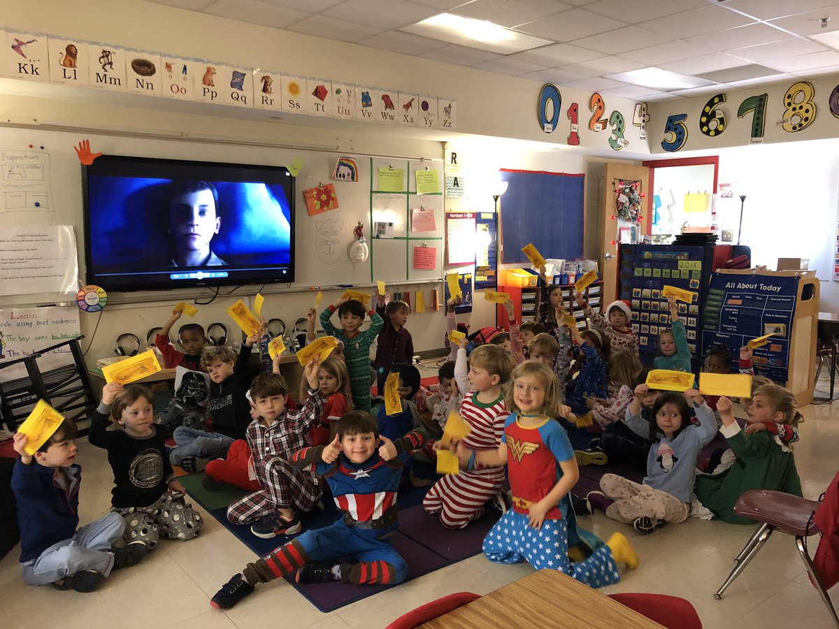 Kindergarten, pajama day, Polar Express, hot cocoa, and pure Joy!!