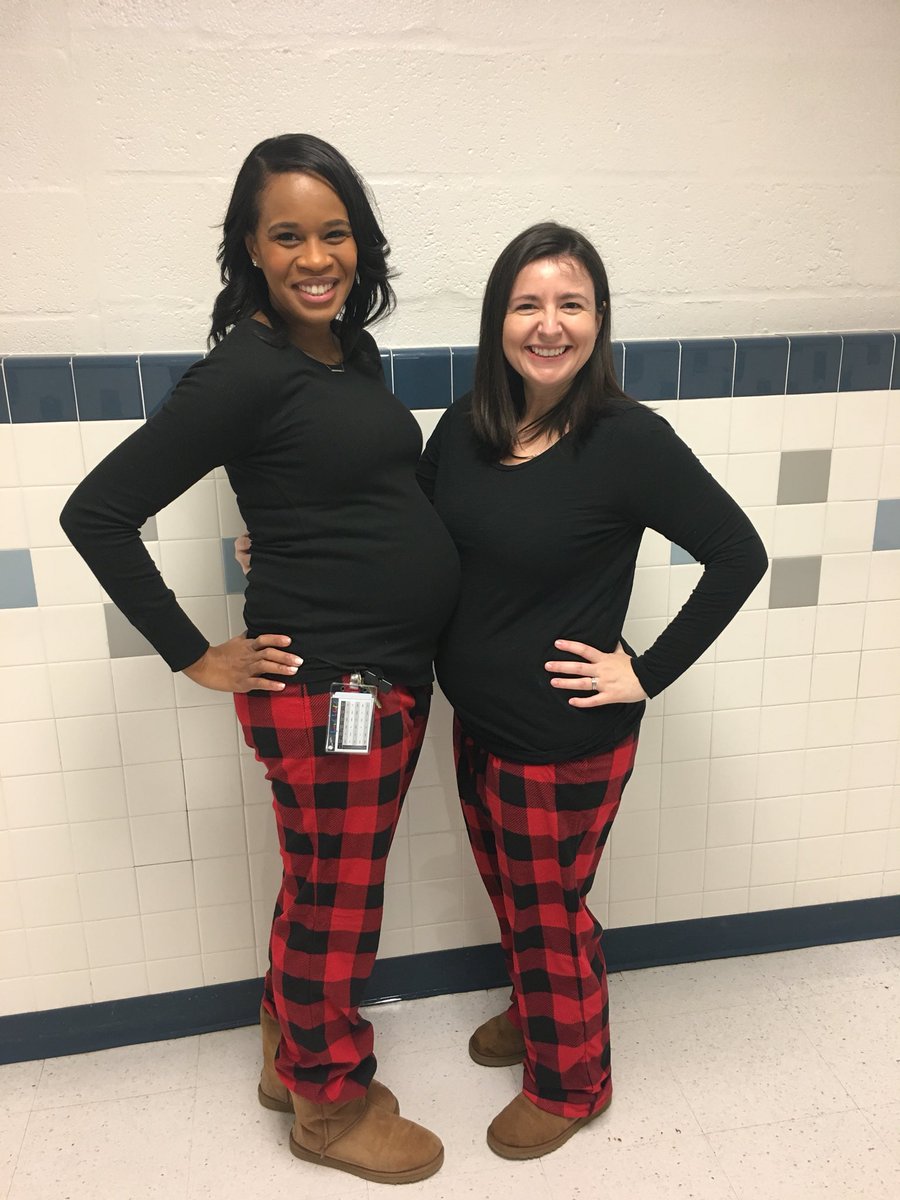 When you’re twinning with your co-teacher for pajama day!