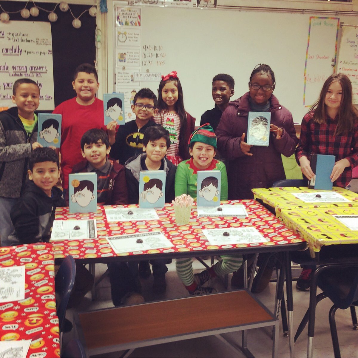 MrsJHernandez4's tweet photo. We did it again! My sweet students finished Wonder and they loved it! 😍  @RJPalacio  #choosekindness #iteachfourth #iamwfisd https://t.co/Q399v809Wc