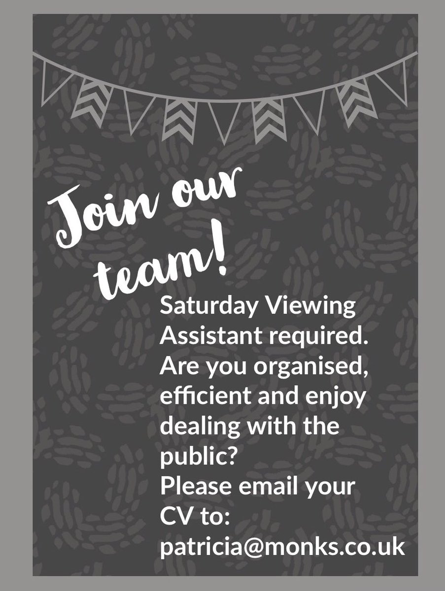 Join our Team! #saturdayviewingassistant #vacancy #shrewsbury #shropshire #property #newhomes #selling #buying #renting