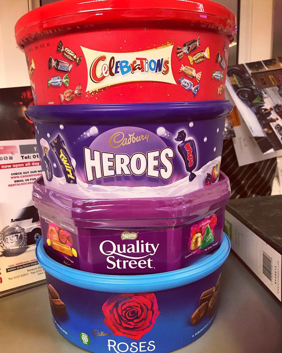 stalbansvan's tweet photo. Did you know that everyone hiring a car from St Albans Car and Van Hire gets a choice of which chocolate box they would like to take home with them for Christmas?! 🎁🎄 book now to collect your chocolates 😋 https://t.co/jfKnXnYLLv