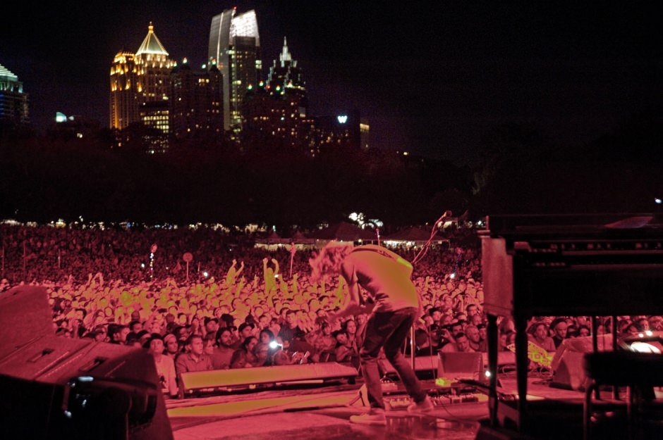 Under the city lights. <a href="/MusicMidtown/">Music Midtown</a> in Atlanta in 2012. #PearlJam