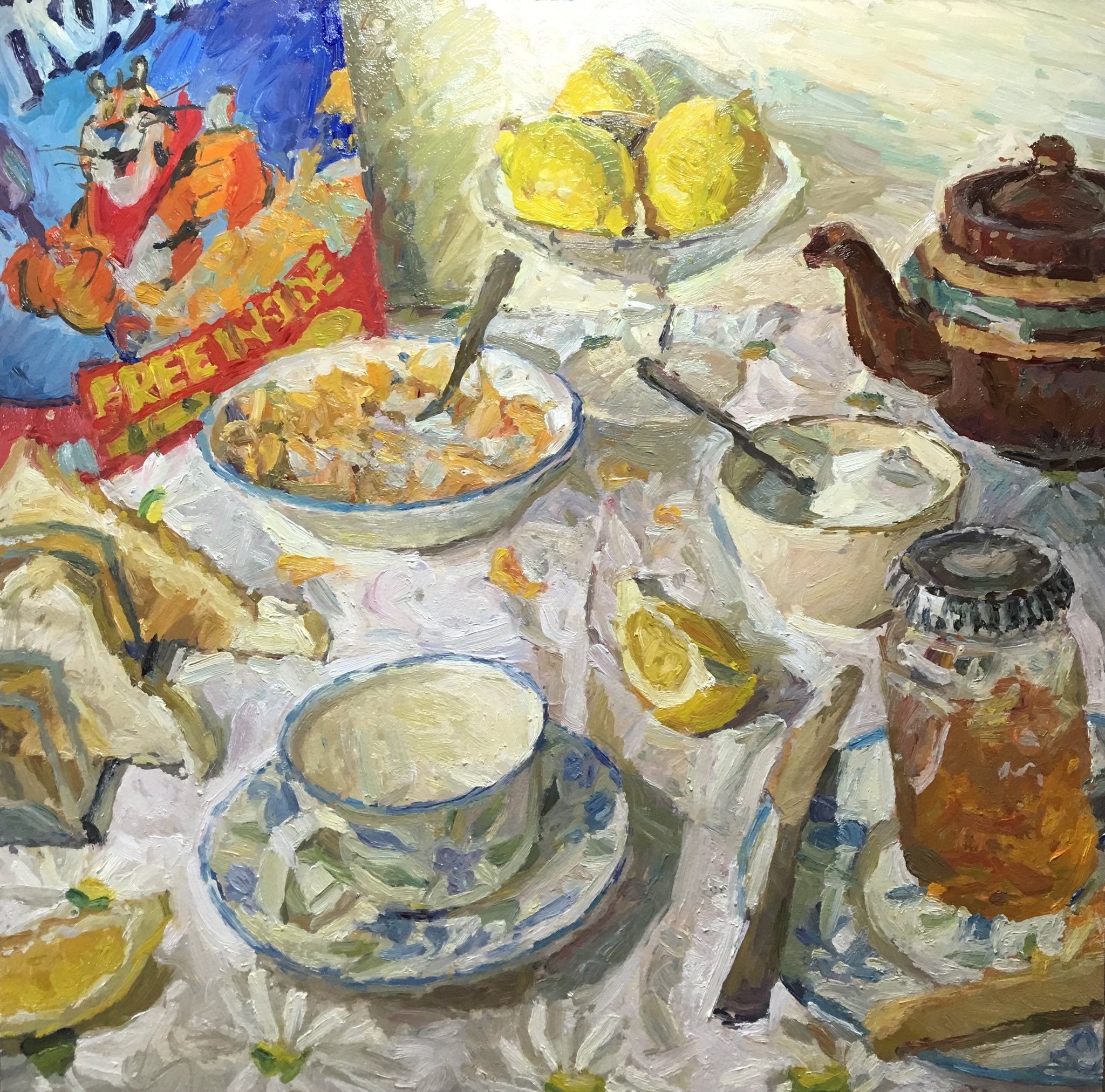 Adam Ralston Artist on Twitter: "12x12 #tonythetiger #frosties #cereal #breakfast #lemons #adamralstonart #marmalade #teapot #stilllifepainting #sugar #teaandtoast… https://t.co/xQyBVGAPdU"