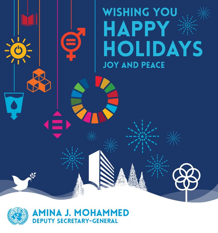 Seasons Greetings and Happy Holidays to All - including colleagues, friends &amp; family. Let’s continue working together to ensure no one is left behind and to advance happiness and peace 🕊