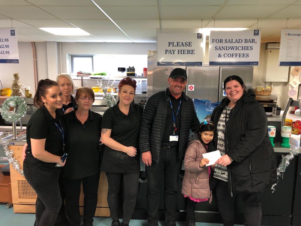 ⁦<a href="/Daisy_Group/">Daisy Group</a>⁩ donating a cheque so the children can go to the panto 💚💛💚