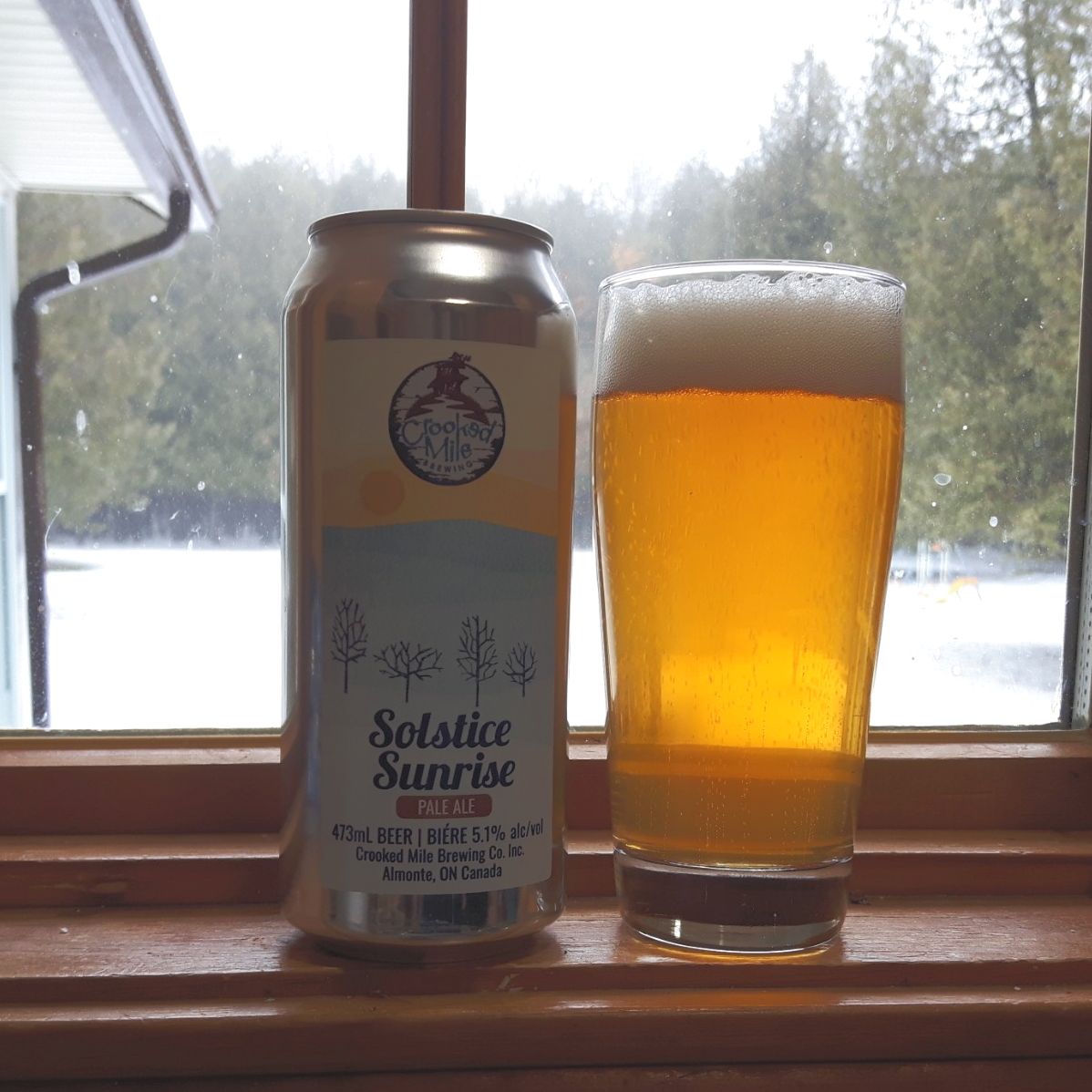 Advent beer #21. Not much of a sunrise today, but a nice start to the day! We'll played, @CrookedMileBeer and @nitabeerco. Cheers!