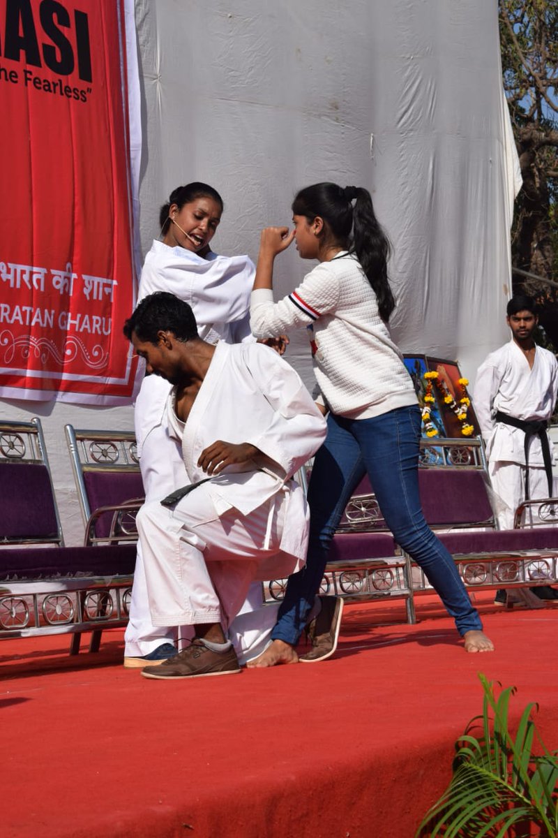 ABVPMumbai's tweet photo. Mission Sahasi demonstration took place today in Vasai on a grand scale under the guidance of Shihan Sharmila Ratan Gharu ji and Shri @AshishSainram ji. The ardour of all the girls demonstrating was synonymous with the tagline #MakingOfTheFearless
#IAmSahasi
#MissionSAHASI https://t.co/vVSBfUm1Ej