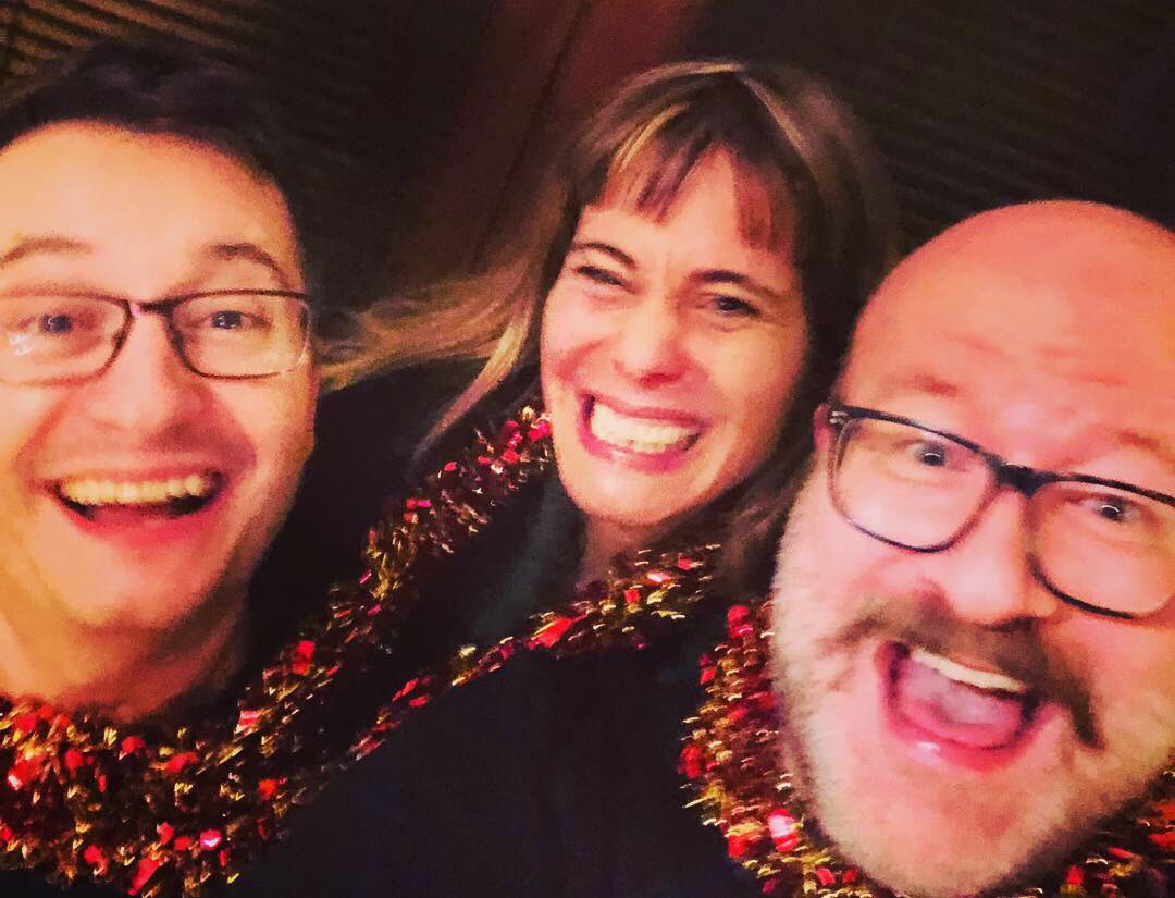 Write4TheStage's tweet photo. Episode 10 of The @Write4TheStage Podcast is out now. Join in with our little Christmas party. It gets a bit messy. @spikal @stephenmhornby @SzilviNaray talk about their theatre highlights of 2018 &amp; European theatre; all to the backdrop of cheap Prosecco. https://t.co/u1FVqXX5PR https://t.co/4rlSSKjai2