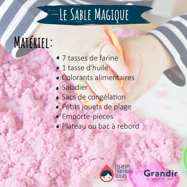 Creches_LPCR's tweet photo. Pour le Vendr'Idea du jour: voici une activité sensorielle à proposer aux enfants, Le sable magique.
Amusez-vous bien ☺
#LesPetitsChaperonsRouges #grandir #vendridea #activité #activités #activity #activities #bebes #baby #bebe #kid #kids #sable #sensorielle https://t.co/qhYR7fqnvz