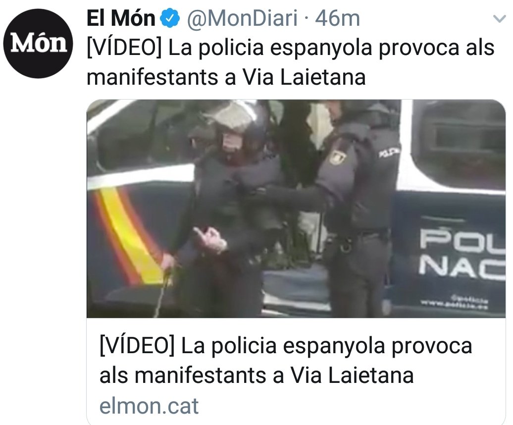 The 'professionalism' and 'neutrality' of the Spanish police against the Catalan demonstrators...