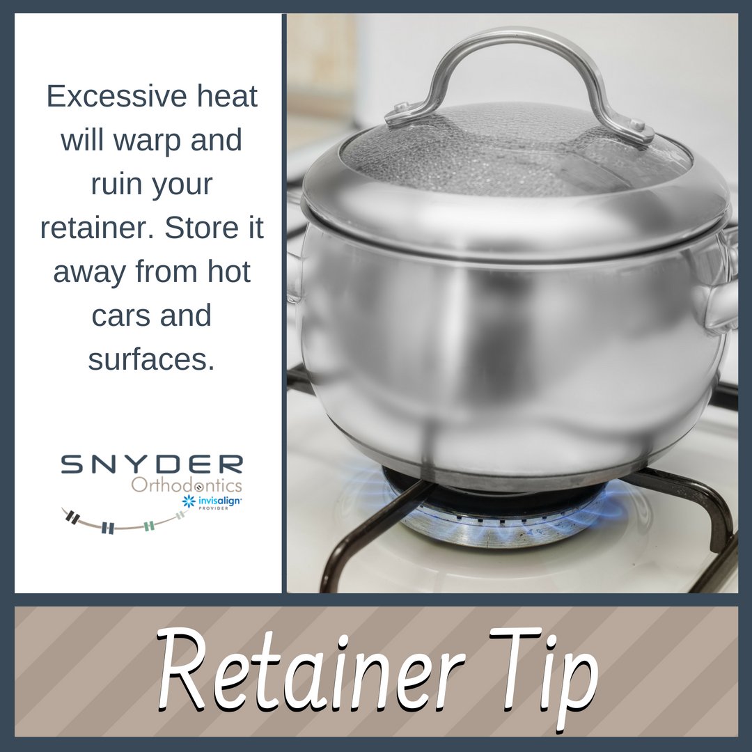 SnyderOrtho's tweet image. Heat will warp and damage your retainer! Make sure to keep yours away from hot surfaces! 
#SnyderOrthodontics #RetainerTip