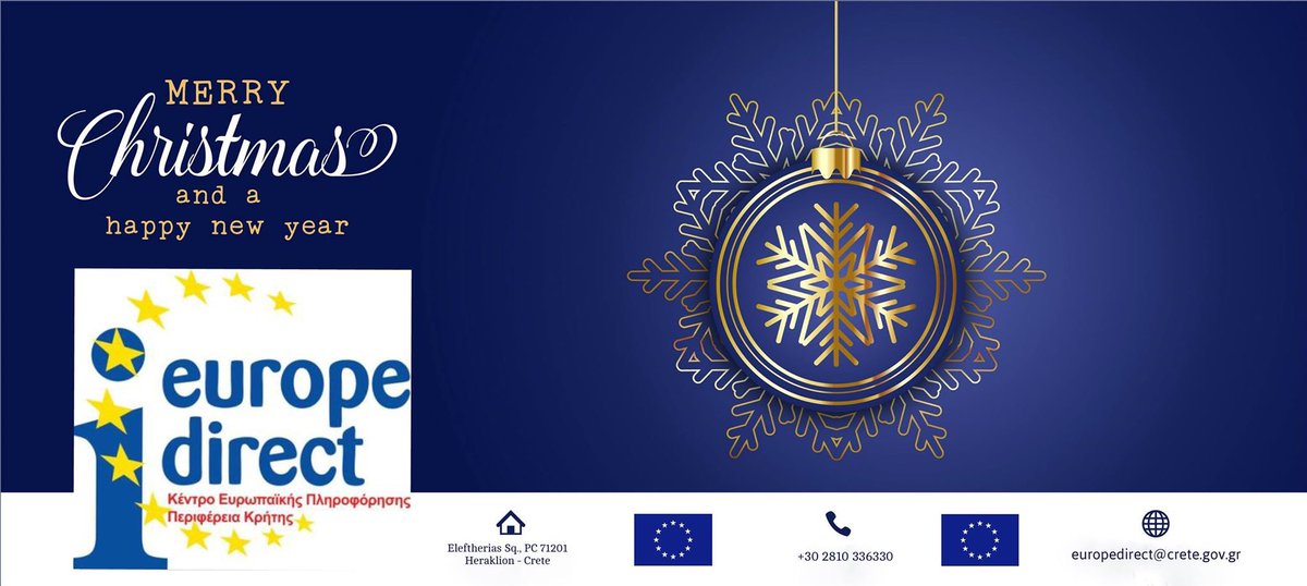 EDIC_Crete's tweet photo. 🔺Merry Christmas & a Happy New Year | Καλά Χριστούγεννα & Ευτυχισμένος ο Καινούριος Χρόνος 🎄🎅🎁
#EuropeDirectCrete #RegionOfCrete #MerryChristmas https://t.co/VXiS7zJX2p