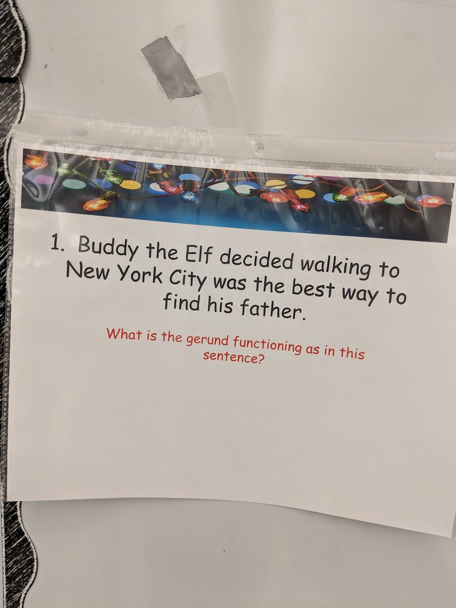 Mrs_Geraghty8's tweet image. Buddy the Elf gerunds escape room &amp;amp; Elf on the Shelf prepositions sentences! #grammarfun @WPSEisenhower