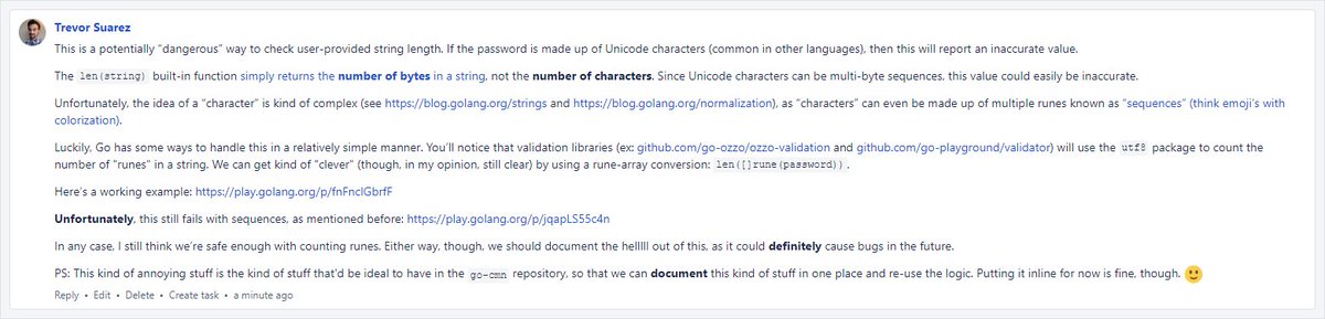 trevorsuarez's tweet image. Today in code reviews...

#unicode #userinput #engineering #softwareengineering #programming