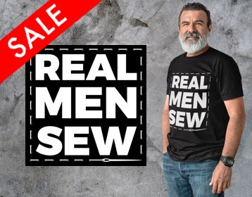 TheHogRing's tweet photo. Buy your "Real Men Sew" t-shirt today! Limited supply so act fast! https://t.co/VjMbiJVP4i / #RealMenSew https://t.co/NVdR3yaUe9