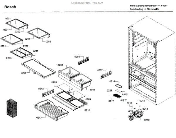 bosch b21cl81sns ice maker parts